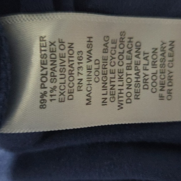 Melissa Paige Navy Lace Sleeve Women's Top SP - Picture 7 of 7